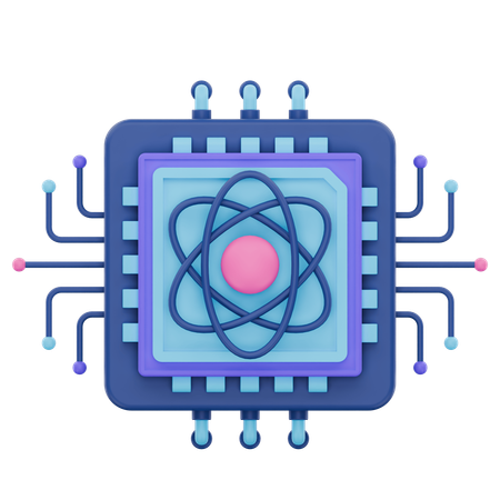 Quantum Computing Core  3D Icon