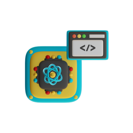 양자 프로그래밍  3D Icon