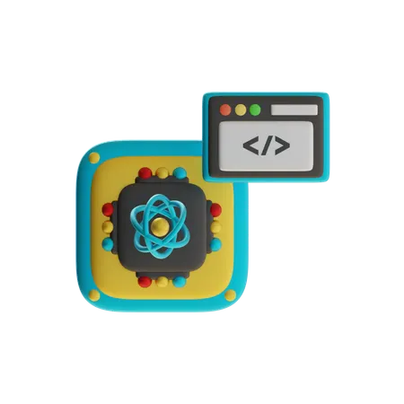 양자 프로그래밍  3D Icon
