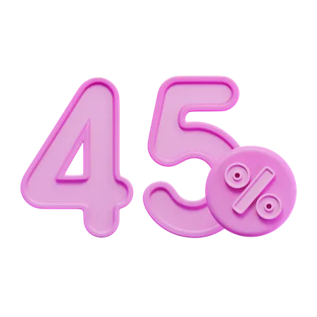 Quarante-cinq pour cent 45 pour cent  3D Icon