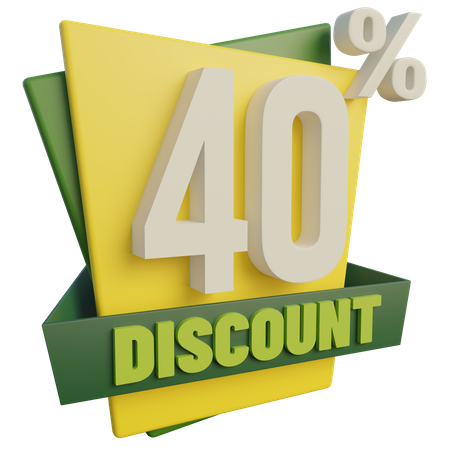 Quarante pour cent de réduction 40 pour cent de réduction  3D Icon