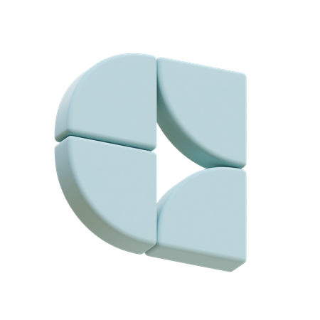 Quarter C 3D Icon