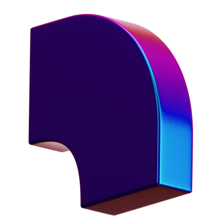 Quarter Circle Abstract Shape  3D Icon