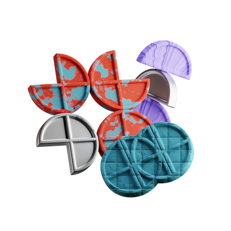 Quarter Circle Star  3D Icon