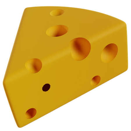 Quartier de fromage doré  3D Icon