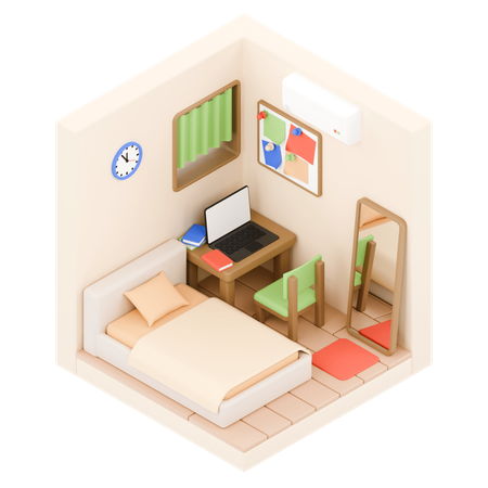 Quarto  3D Illustration