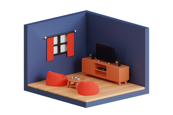 Quarto de família  3D Illustration