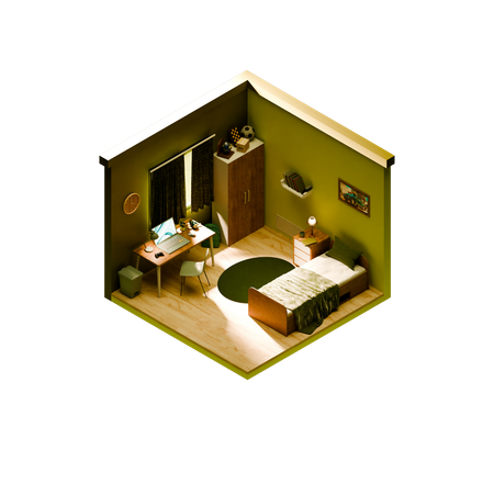 Interior do quarto  3D Icon