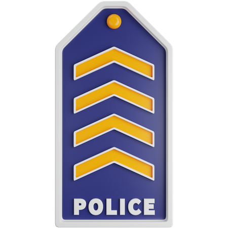 Rang de police de quatre blocs  3D Icon