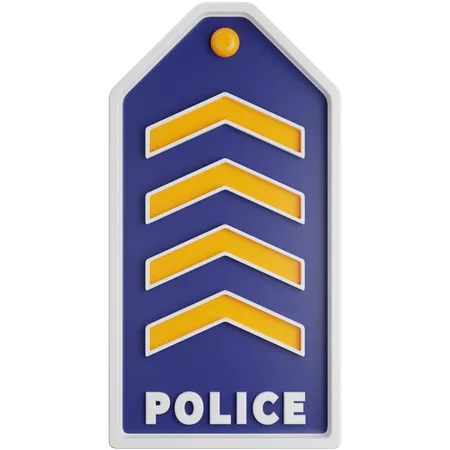 Rang de police de quatre blocs  3D Icon