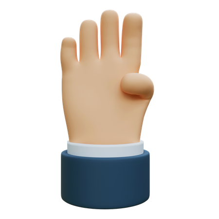 Quatre doigts pour compter les nombres  3D Icon