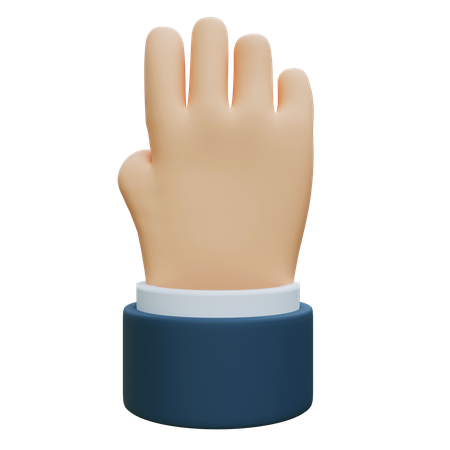 Quatre doigts pour compter les nombres  3D Icon