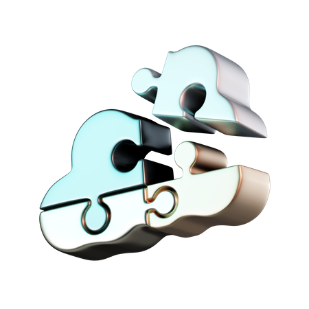 Quebra-cabeça de nuvem  3D Icon