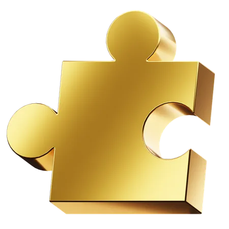 Quebra-cabeça dourado  3D Icon