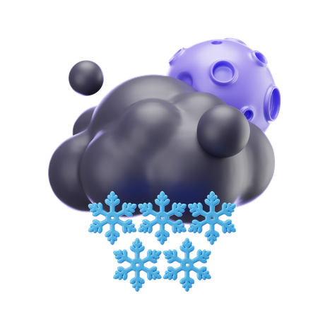 Queda de neve à noite  3D Icon