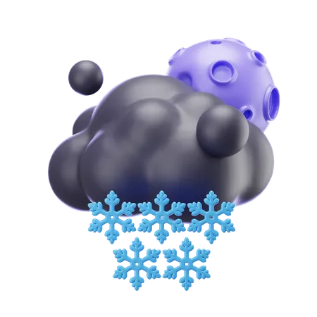 Queda de neve à noite  3D Icon