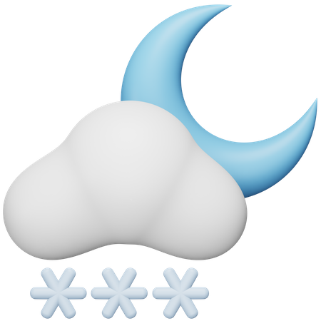 Queda de neve noturna  3D Icon