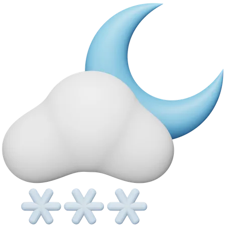 Queda de neve noturna  3D Icon