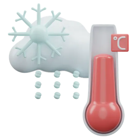 Queda de neve temperatura Celsius  3D Icon