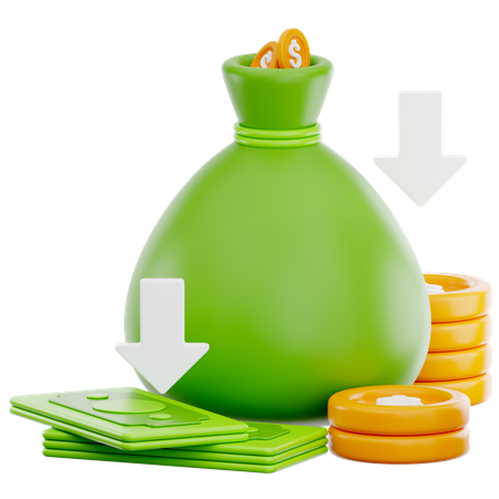Queda de renda  3D Icon
