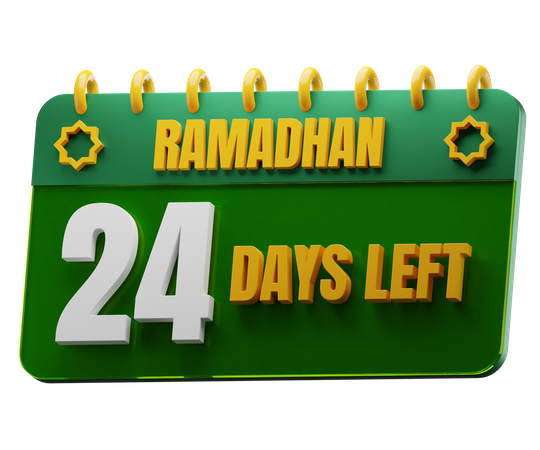 Quedan 24 días para el Ramadán  3D Icon