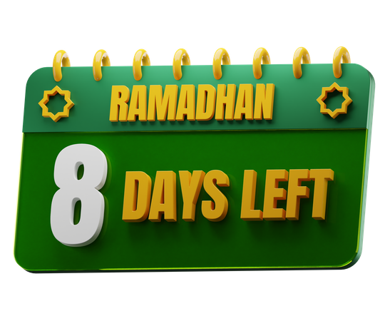 Quedan 8 días para el Ramadán  3D Icon