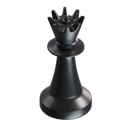 Queen Chess Piece Black  3D Icon