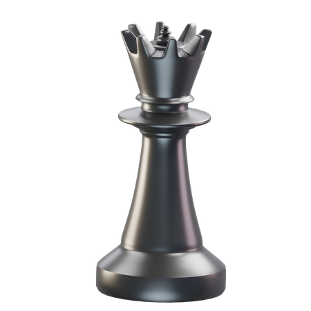 퀸 체스 조각 블랙  3D Icon