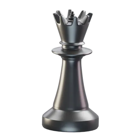 퀸 체스 조각 블랙  3D Icon
