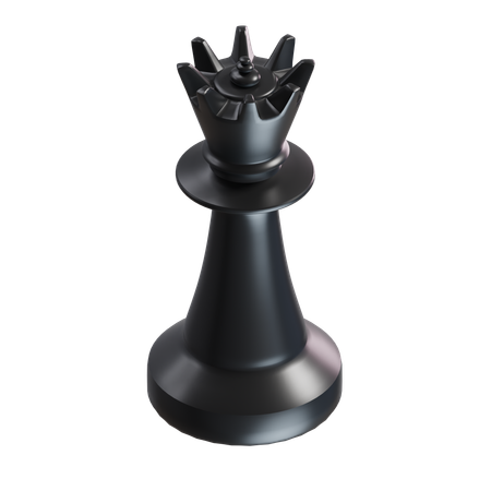 Queen Chess Piece Black  3D Icon