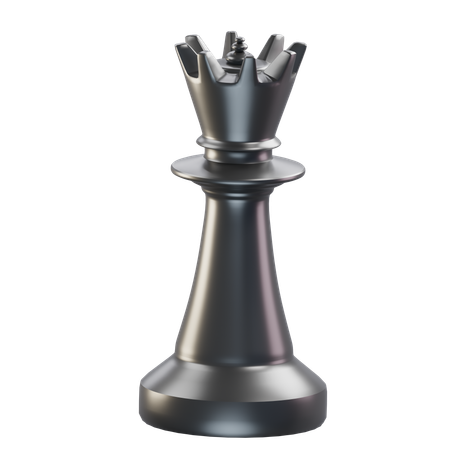 Queen Chess Piece Black  3D Icon