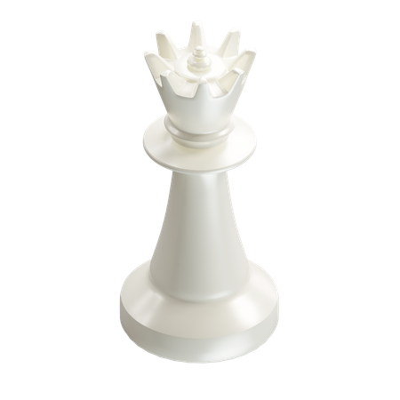 여왕 체스 조각 흰색  3D Icon