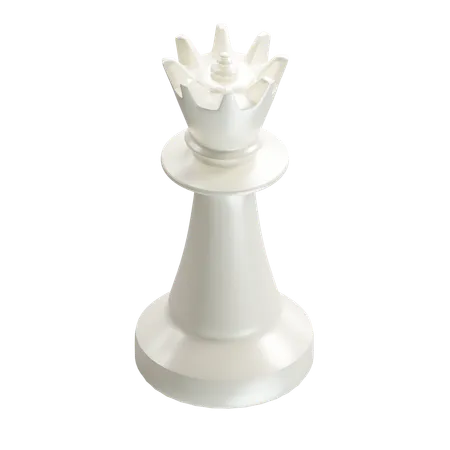 여왕 체스 조각 흰색  3D Icon