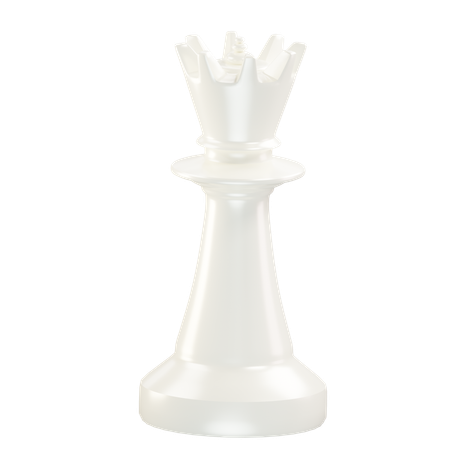 Queen Chess Piece White  3D Icon