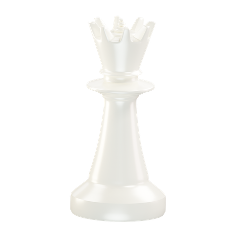 Queen Chess Piece White  3D Icon