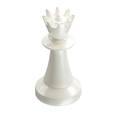 Queen Chess Piece White  3D Icon