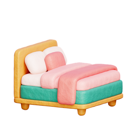 Queen King Bed  3D Icon