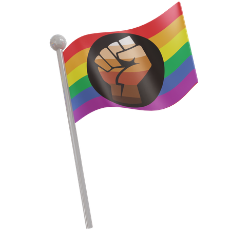 Queer People Of Color Flag 3D Illustration