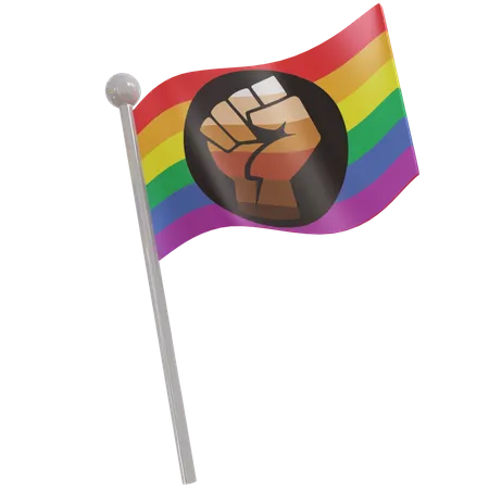 Queer People Of Color Flag  3D Illustration