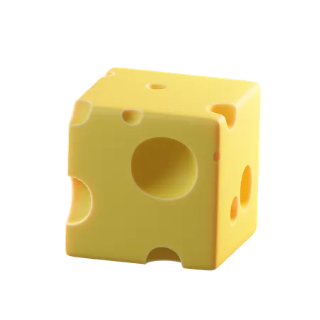 Queijo em cubo  3D Icon