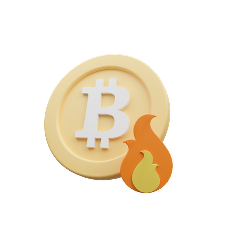 Queimando bitcoin  3D Icon