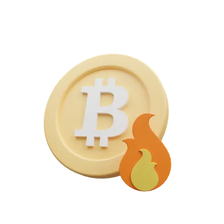 Queimando bitcoin  3D Icon