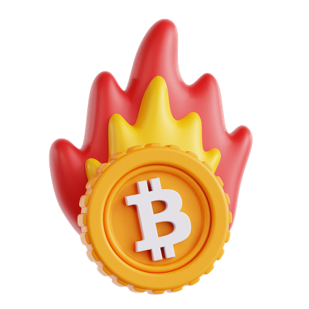 Queimando bitcoin  3D Icon