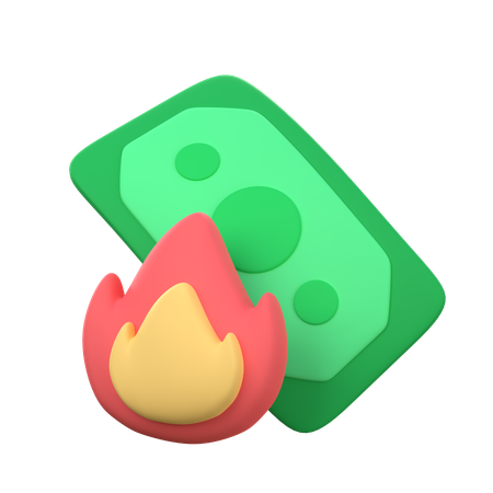 Queimando dinheiro  3D Icon