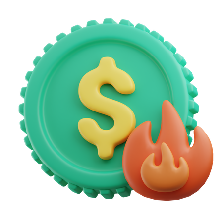 Queimando dinheiro  3D Icon