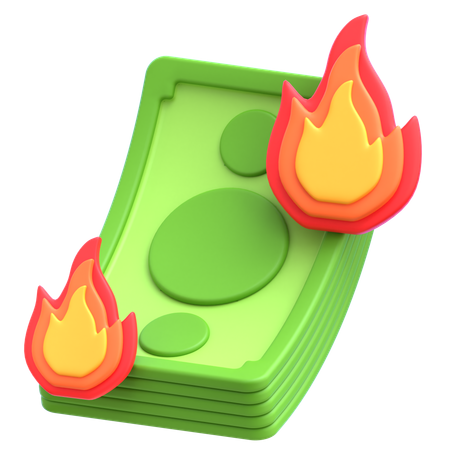 Queimar dinheiro  3D Icon