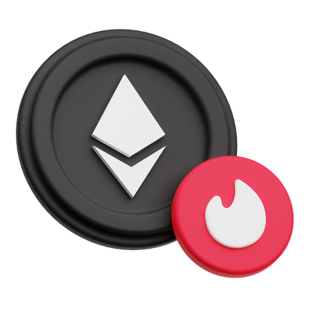 Quema de ethereum  3D Icon