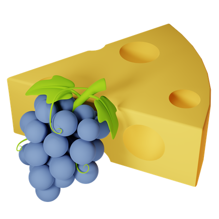 Uvas de queso  3D Icon