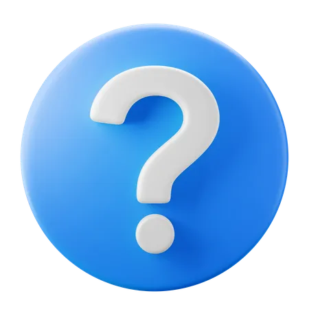 Question Mark On Circle Shape Cute Minimal 3 D Icon Illustration 3D Icon