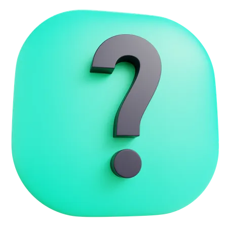 3 D Question With Isolated Background 3D Icon